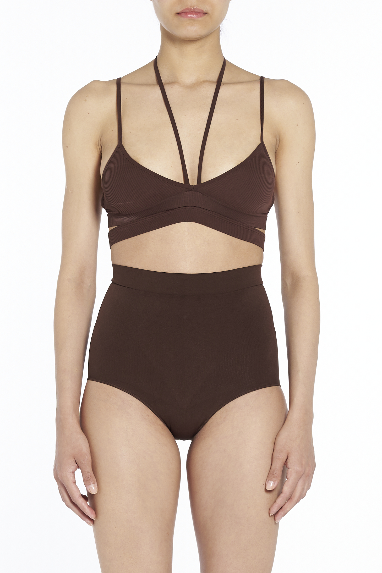 罗纹针织双层文胸