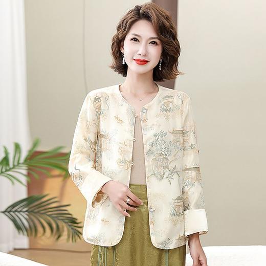 TZW-洋气中年妈妈装衣新中式刺绣中老年女装复古短外套中国风上衣 商品图3