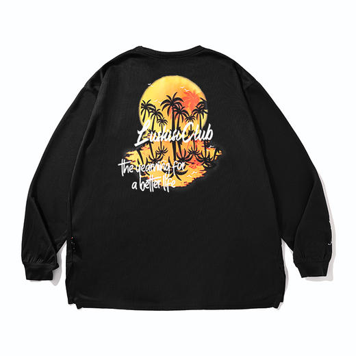 LUSHISI长袖[落日黄昏]运动长袖投篮服男圆领t恤篮球训练服宽松潮 商品图4