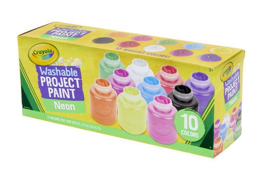 Crayola绘儿乐 | 10色2盎司可水洗儿童颜料（荧光色） | 颜料儿童画画颜料手指画安全无毒可水洗颜料幼儿园 3岁+ 商品图7
