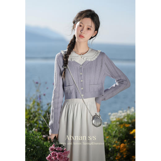 【65折秒杀】鹿向南《浪漫迷离》气质淑女针织衫女法式背心裙L336206-2 商品图2