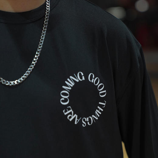 LUSHISI[好运降临]速干投篮服长袖美式篮球t恤宽松休闲运动服印花 商品图2