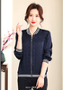 489102条纹领真丝款拉链外套 商品缩略图0