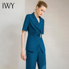 IWY/高端孔雀蓝色西服短袖女西装套装通勤高级通勤设计感ol工作服232020CP1 商品缩略图2