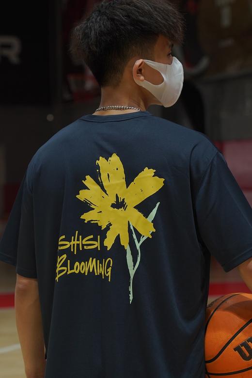 LUSHISI美式投篮服网眼透气运动短袖宽松速干健身篮球衣服[黄花] 商品图5