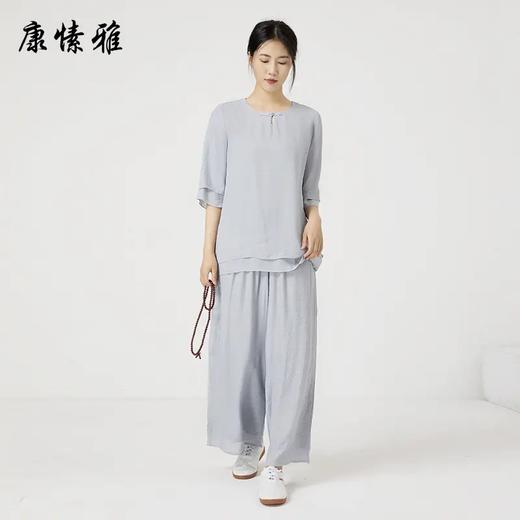 康愫雅中国风禅修服套装茶艺师服文艺复古仙气飘逸禅意居士服女装 商品图4