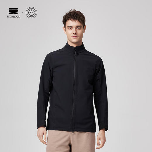 鹅铠甲天石户外运动防风软壳衣男士无帽款跑步徒步弹力休闲薄款夹克G618 商品图0