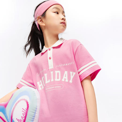 男女童翻领短袖T恤夏新款安奈儿童装EM421113 商品图2