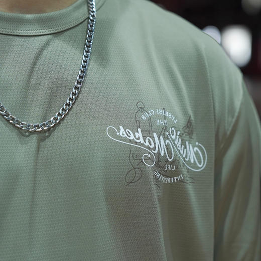 LUSHISI夏季新品速干网眼运动轻薄透气短袖T恤宽松短袖男[乐队] 商品图3