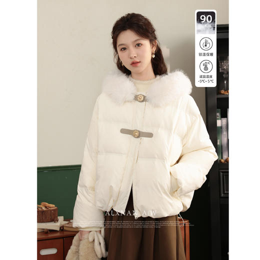 鹿向南《昆仑煮雪》新中式轻国风保暖外套LXN32575CK 商品图0