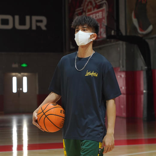 LUSHISI美式投篮服网眼透气运动短袖宽松速干健身篮球衣服[黄花] 商品图1