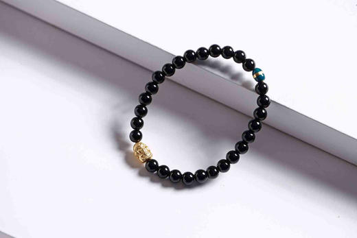 YHYS0003°黑曜石+银镀象神手串 商品图0