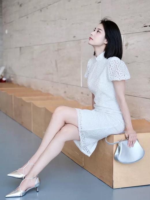 westory春季新款细高跟交叉系带尖头优雅舒适后空鞋W24AH56851 商品图2