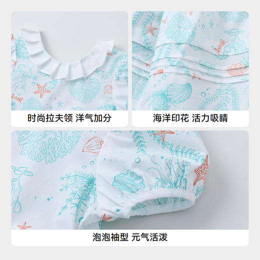 女童海洋风印花连衣裙裙裙子夏季新款安奈儿童装实体店同款XG423726 商品图4