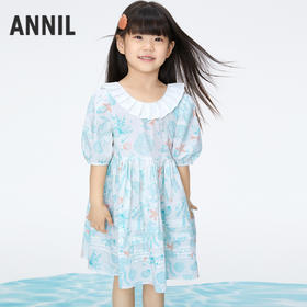 女童海洋风印花连衣裙裙裙子夏季新款安奈儿童装实体店同款XG423726