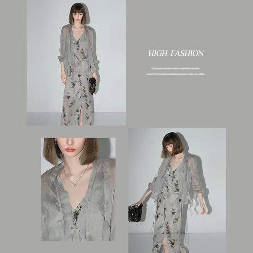 COCOBELLA名媛风10M对丝灵动荷叶边飘带雪纺衫遮阳开衫LC0002C 商品图4