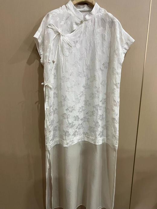 【线上专属】拼纱连衣裙Y（23707261-丝缎白） 商品图1