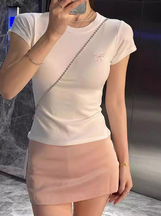 <曾小咸推荐>蝴蝶结刺绣短袖 商品图3