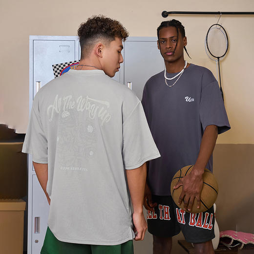 有志者UZIS 美式潮流运动短袖男夏季网眼篮球跑步训练速干T恤怒放 商品图3