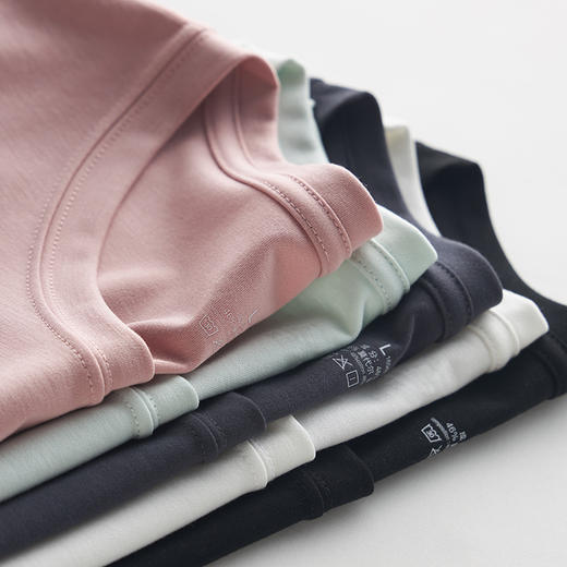 weyo 夏季新款女棉莫纯色舒适V领圆领短袖T恤1832、1833 商品图5