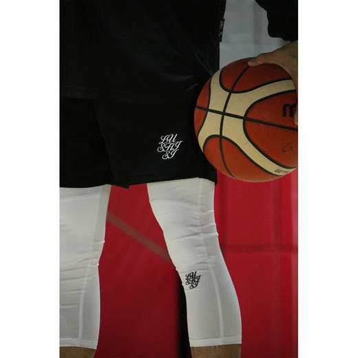 LUSHISI七分裤美式篮球运动九分打底裤高弹裤护膝加厚束脚紧身裤 商品图2