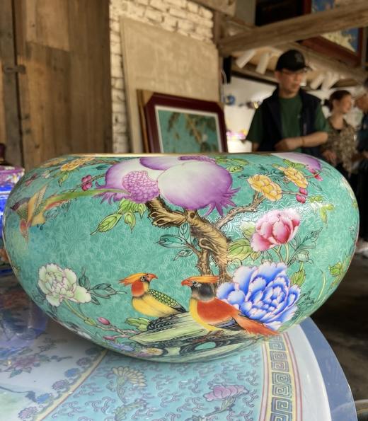 绿地扒花鸟聚宝缸 商品图0