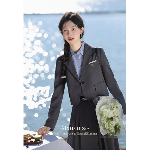 鹿向南《曼哈顿日记》学院风时尚套装女春季西装外套L336200-1 商品图1