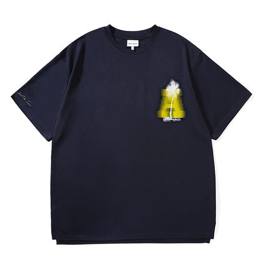 LUSHISI椰树主题印花美式速干面料运动短袖圆领吸汗跑步t恤投篮服 商品图4