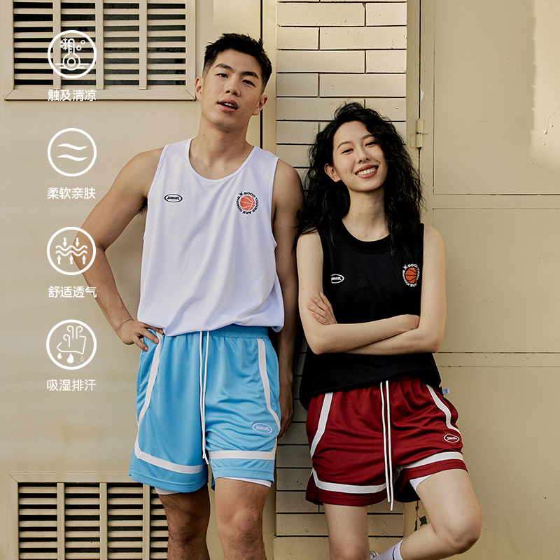 LUSHISI[闪耀篮球]主题跑步健身美式篮球运动背心t恤宽松速干休闲