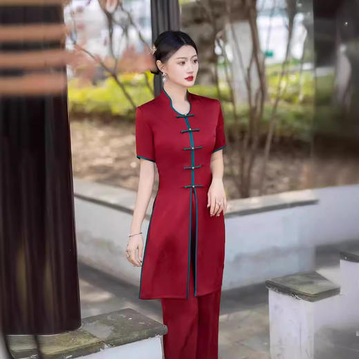 新中式旗袍连衣裙唐装茶服套装GSJ884 商品图2