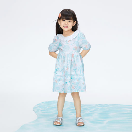 女童海洋风印花连衣裙裙裙子夏季新款安奈儿童装实体店同款XG423726 商品图5