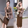 韩系设计感时尚别致，开衩休闲长裙两件套HR-ASLZ8108 商品缩略图1
