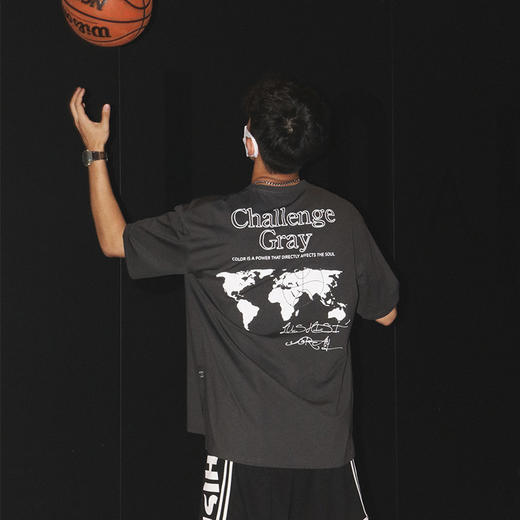 LUSHISI美式篮球短袖新款[地图]主题印花投篮服圆领速干运动跑步 商品图0