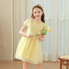 mettekids女童连衣裙2024夏季新款鹅黄色网纱公主裙儿童洋气裙子 商品缩略图4