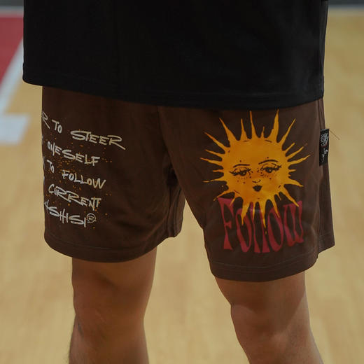 LUSHISI[破晓]篮球美式短裤男夏季运动训练网眼速干四分复古球裤 商品图2