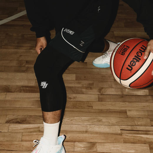 LUSHISI七分裤美式篮球运动九分打底裤高弹裤护膝加厚束脚紧身裤 商品图1
