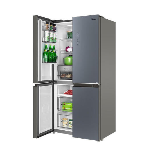 美的（Midea）481升十字对开门冰箱多门大容量一级能效节能净味电冰箱 BCD-481WSGPZM(Q) 墨兰灰-星烁 商品图3