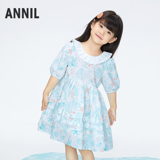 女童海洋风印花连衣裙裙裙子夏季新款安奈儿童装实体店同款XG423726 商品图1