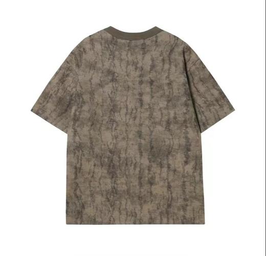 T842夏季新款裂纹印花男士上衣时尚百搭休闲短袖复古宽松圆领T恤 商品图1