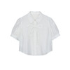 谜底短款衬衫短袖女2024夏季新品文艺风蝴蝶结绣花衬衣242MC0571 商品缩略图4