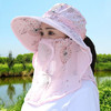 TZW-棉麻凉帽帽子女夏季面罩遮脸太阳帽大沿紫外线采茶骑车遮阳帽 商品缩略图9