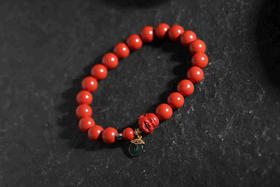 YHZS0014°朱砂珠+弥勒手串
