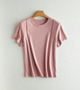 weyo夏季新款女棉莫前捏折圆领短袖T恤18310 商品缩略图2