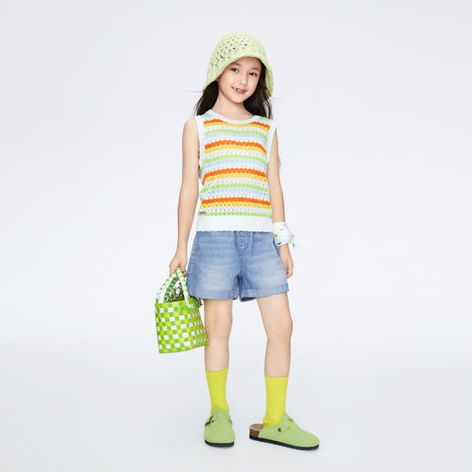 女童全棉牛仔短裤新款安奈儿童装实体店同款AG426652 商品图3