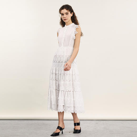 谜底高级感连衣裙无袖女2024年夏季新品法式风浪漫长裙242GL0682 商品图1