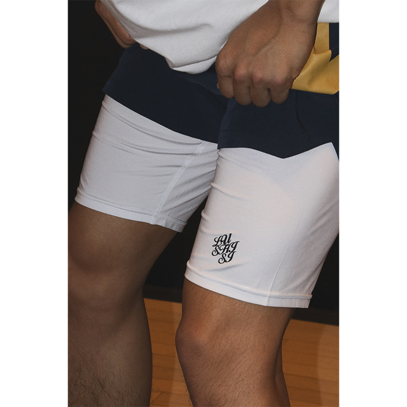 LUSHISI原创四分裤流行美式运动打底裤高弹裤凉感束脚紧身裤篮球