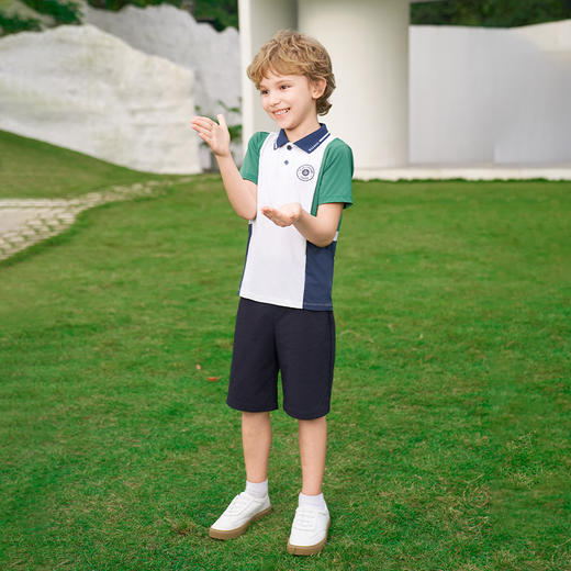 mettekids男童短袖t恤2024夏新款撞色拼接童装上衣儿童休闲polo衫 商品图3