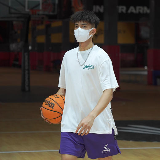 LUSHISI美式投篮服网眼透气运动短袖宽松速干健身篮球衣服[黄花] 商品图2