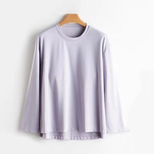 weyo 夏款女索罗纳长袖家居服罩杯T恤纯色圆领上衣12301 商品图5
