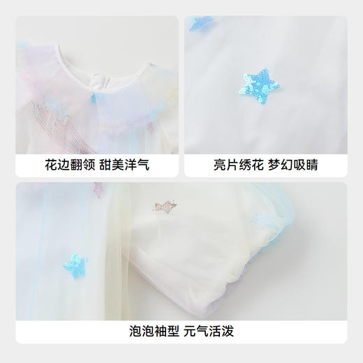 女童炫彩网纱礼裙公主裙裙子新款安奈儿童装实体店同款XG423838 商品图4